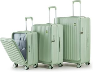 Ensemble de bagages ABS 20/24/28 pouces avec roulettes pivotantes et serrure externe, valise rigide légère pour les voyages - Product Image 1