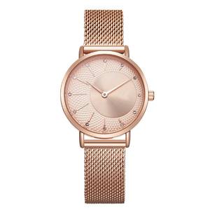 Ensemble de montres en quartz de luxe avec logo personnalisé, bracelet en maille or <span class=keywords><strong>rose</strong></span>, cadran en verre, bracelet en acier inoxydable, ensemble cadeau pour femmes - Product Image 4
