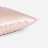 Taie d'oreiller rectangulaire en satin de soie 100 % polyester de luxe avec fermeture éclair pour usage domestique et hospitalier