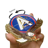 Porte-monnaie de défi rotatif émaillé souple en métal personnalisé America Aigle jeton double face avec pièce de défi en alliage de zinc