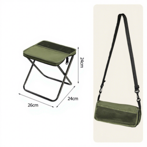 Tabouret pliant portable en acier pour extérieur, style sac à dos, simple, pour camping, ferme, chambre, sport - Product Image 1