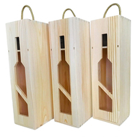 Emballage de boîte à vin naturel inachevé Emballage de boîte-cadeau de vin en bois de pin