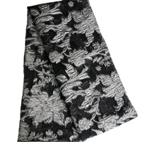 Tissu Jacquard Métallique Brocart Floral 3D Intriqué Teint en Fil Matière Lurex Scintillante pour Abaya, Caftan et Robe de Soirée Haut de Gamme