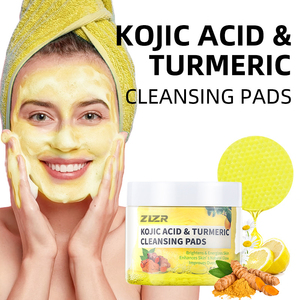 Almohadillas limpiadoras de cúrcuma con ácido kójico, almohadillas de algodón exfoliantes para limpieza profunda, cuidado hidratante de la piel para la limpieza diaria del rostro - Product Image 1