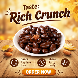 Dragées d'amandes enrobées de chocolat de qualité supérieure, gourmandes et haut de gamme, pour les soirées dégustation. - Product Image 1