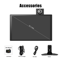 Moniteur de voiture universel 4K 10,1'' à utilisation fluide, puissance de fonctionnement 5-15W, contrôle par application, CarPlay sans fil, caméra de recul Android