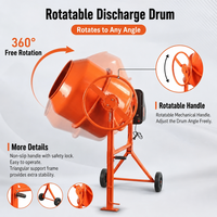 Bétonnière Électrique Mini Portable 250 Litres 240L 280L en Acier avec Moteur et Composants Essentiels