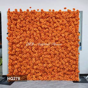 Arche de mariage artificielle faite à la main avec des chrysanthèmes orange au toucher réel pour accessoires de photomaton - Écologique - Product Image 2