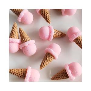 混色3D冰淇淋蛋卷树脂魅力无孔珠子DIY剪贴簿手机套发夹工艺饰品制作用品 - Product Image 3