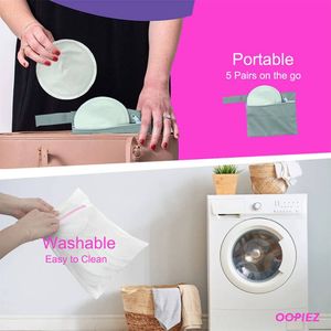 Coussinets d'Allaitement en Bambou Lavables Réutilisables Antidérapants Échantillon Gratuit Imprimés Bio - Product Image 4