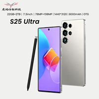 Smartphone Android 5G S25 Ultra 2026 Dernière Génération 22G+2TB 7.3 Pouces Android 15 avec Reconnaissance d'Écran Perforé et IA Haute Performance