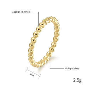 カスタム女性婚約約束ビーズリング金メッキステンレス鋼2022男性のための新しいOppバッグ環境に優しい10個 - Product Image 5