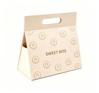 Boîte cadeau rigide sur mesure, boîte en carton trapézoïdale aux dimensions personnalisées avec poignée intégrée pour les commandes personnalisées d'entreprise