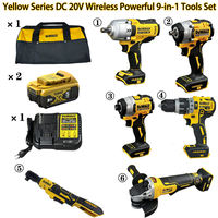 Ensemble d'outils DEWALT 20V sans balais avec batterie au lithium 5Ah, batterie rechargeable grande capacité, pack combiné d'outils électriques durables