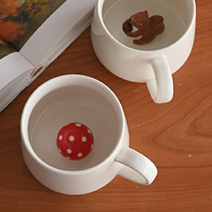 <span class=keywords><strong>Tasse</strong></span> en céramique créative 3D écologique pour animaux avec <span class=keywords><strong>champignon</strong></span> et écureuil Design multidimensionnel pour café ou boissons - Product Image 5