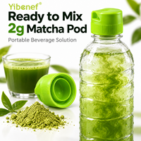 Bouchon de bouteille de matcha pré-rempli avec 2g de poudre de thé vert, emballage portable pour boisson, approvisionnement direct usine