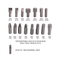 Kit d'outils en acier DNT DN-E1204 de 215 pièces avec coffret rigide, jeu de douilles et clés, construction durable, garantie de 12 mois