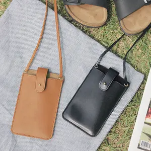 Chic Leather Phone Pouch Case Portable Phone Bags Smartphone Holder Crossbody Bag