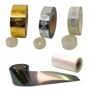 2024 Fornecedor Personalização de vários padrões de tamanhos etiqueta holográfica de filme de estampagem a quente adesivos de logotipo para etiqueta de embalagem