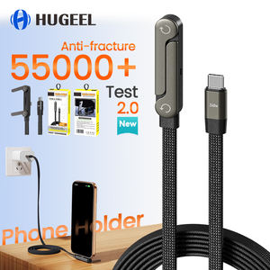 Câble de téléphone 240w Type C vers Type C avec support de tablette, câble de données USB2.0 portable, charge rapide pour support de téléphone pliable - Product Image 1