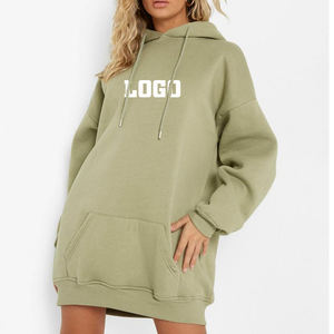 <span class=keywords><strong>Felpa</strong></span> lunga con Logo personalizzato maglione da donna <span class=keywords><strong>in</strong></span> pile <span class=keywords><strong>di</strong></span> <span class=keywords><strong>cotone</strong></span> Pullover <span class=keywords><strong>abiti</strong></span> con cappuccio Oversize - Product Image 4