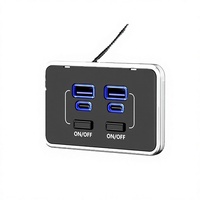 Nouveau chargeur de voiture à quatre ports USB et Type-C avec interrupteurs mécaniques, charge rapide, adaptable pour téléphones et tablettes dans les voitures et les bus