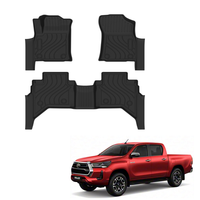 Conduite à gauche de haute qualité en cuir TPE 3 pièces 3D 5D tapis de voiture pour Toyota Hilux 2015-2024