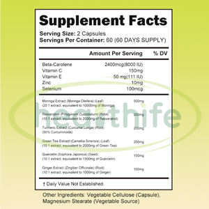 Ekstrak jahe Plus energi ekstrak teh hijau Quercetin ekstrak kunyit kapsul kompleks daun Resveratrol Moringa - Product Image 2