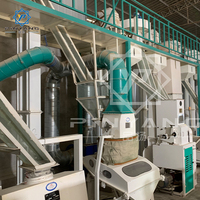 Ligne complète de décorticage et de traitement du riz PinYang 50-60T/J avec moteur, équipement de production de riz 2 tonnes/heure 380V