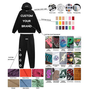 Y2k街装定制标志水钻图形印花骷髅衬里兜帽重量级男女通用全拉链连帽衫 - Product Image 6