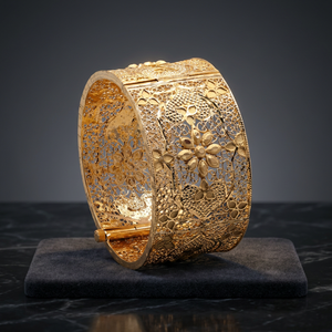 Wholesale Oro Joyeria Traditional Fashion Bangle 14K 18K 24K Gold Plated Brass Kada <b>Forming</b> Jewelry - Product Image 4