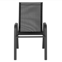 Easy — chaise de meuble d'extérieur, salle à manger en acier noir, avec matériau flexible de confort et cadre métallique