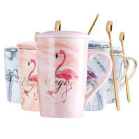 Tasse en céramique marbrée de Style nordique, tasse en céramique avec impression dorée de luxe, cadeau de mariage pour Couple, 400ml