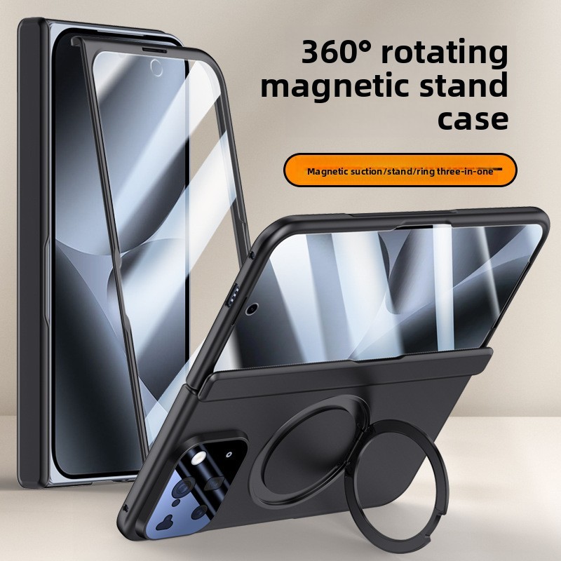 For Google <strong>Pixel</strong> <strong>10</strong> <strong>Pro</strong> <strong>Fold</strong> TPU Drop Proof Rotatable Magnetic Mount Full Body Protective Mobile Case with Glass