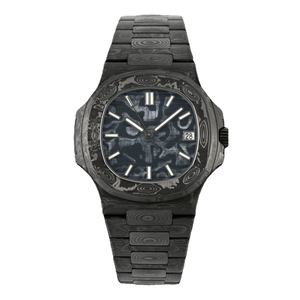 Reloj de Pulsera de Lujo con Textura de Fibra de Carbono, Diseño Clásico y Elegante, Esfera Negra, Fecha Automática, Resistente al Agua, en Oferta - Product Image 1