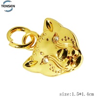 Pendentif personnalisé plaqué or avec logo animal mignon en relief, breloques pour bracelet, accessoire religieux chrétien pour collier