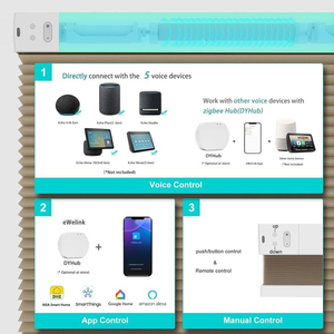 ستائر خلوية ذكية للنهار والليل، ستائر نوافذ آلية مزدوجة الخلايا مع تعتيم مدمج - Product Image 5
