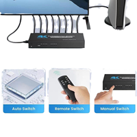 Commutateur 7 entrées 1 sortie en métal de haute qualité pour HDCP 2.0 et 2.2 avec télécommande infrarouge, commutation automatique, prend en charge 4K 60Hz