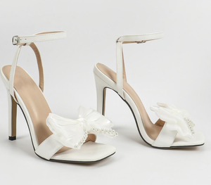 UP-2616j Women <strong>White</strong> Wedding Bridal Party High Heel <strong>Pumps</strong> Sexy <strong>Ladies</strong> Office Dress Ankle Strap Heeled Sandals - Product Image 3