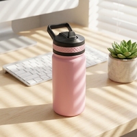 Bouteille d'eau isotherme en acier inoxydable à double paroi de 12 oz, avec couvercle en silicone anti-fuite, personnalisable avec logo JH016, pour le sport, en gros