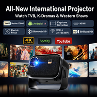 Projecteur intelligent Android A10 personnalisable, compatible 4K, mini projecteur vidéo LED portable, WiFi pour cinéma maison et films en plein air