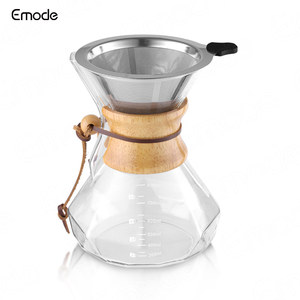 Cafetière à Verser Emode en Forme de Diamant Tout-en-Un avec Filtre, <span class=keywords><strong>Carafe</strong></span> à Café en Verre Borosilicate de 20 oz (600 ml) - Product Image 6
