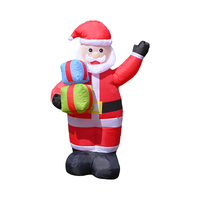 Père Noël gonflable de 6 pieds tenant une boîte cadeau, LED, Noël, gonflable pour la décoration de la cour, de la pelouse, du jardin, des fêtes