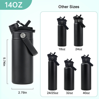 Gobelet isotherme à double paroi sans BPA avec logo personnalisé, 12 oz, 14 oz, en acier inoxydable 18/8, anti-fuite, pour enfants, bouteille d'eau isolée pour enfants