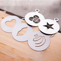 Pochoir d'art de latte en mousse de cappuccino de café en plastique personnalisé 16 pièces pochoirs de café de décoration