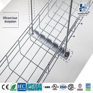 Bandeja para Cables de Malla Metálica Galvanizada Tipo Canasta HongFeng con Colgador de Techo y Valla - Product Image 1