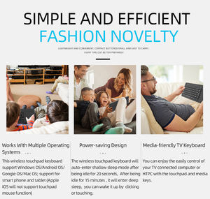 Nouveau <span class=keywords><strong>clavier</strong></span> sans fil 2,4 G avec pavé tactile, réglage <span class=keywords><strong>du</strong></span> volume ambidextre, design ultra-fin, 78 touches pour ordinateur portable/tablette - Product Image 6