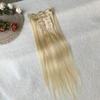 Cheveux humains vietnamiens blonds de qualité 12A # Extensions de cheveux lisses sans couture 613 Pu à clipser