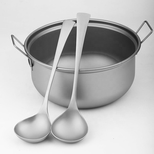 Accueil Camping en plein air sac à dos titane cuillère à soupe ménage longue poignée vaisselle profonde louche Scoop - Product Image 5