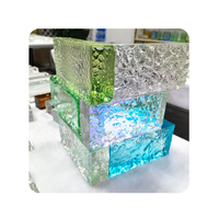 Blocs de verre thermofusible, briques de verre teinté solides, résistantes au feu, briques de verre Architectural dépoli pour la décoration des cloisons